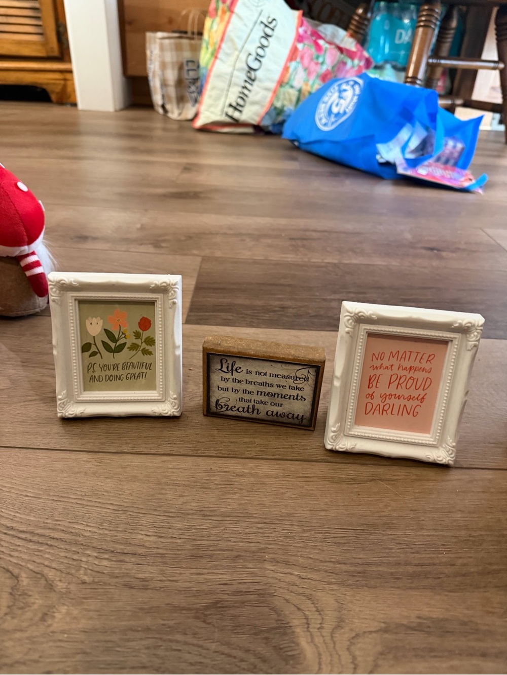 White Decorative Mini Picture Frames with Floral and Inspirational Prints